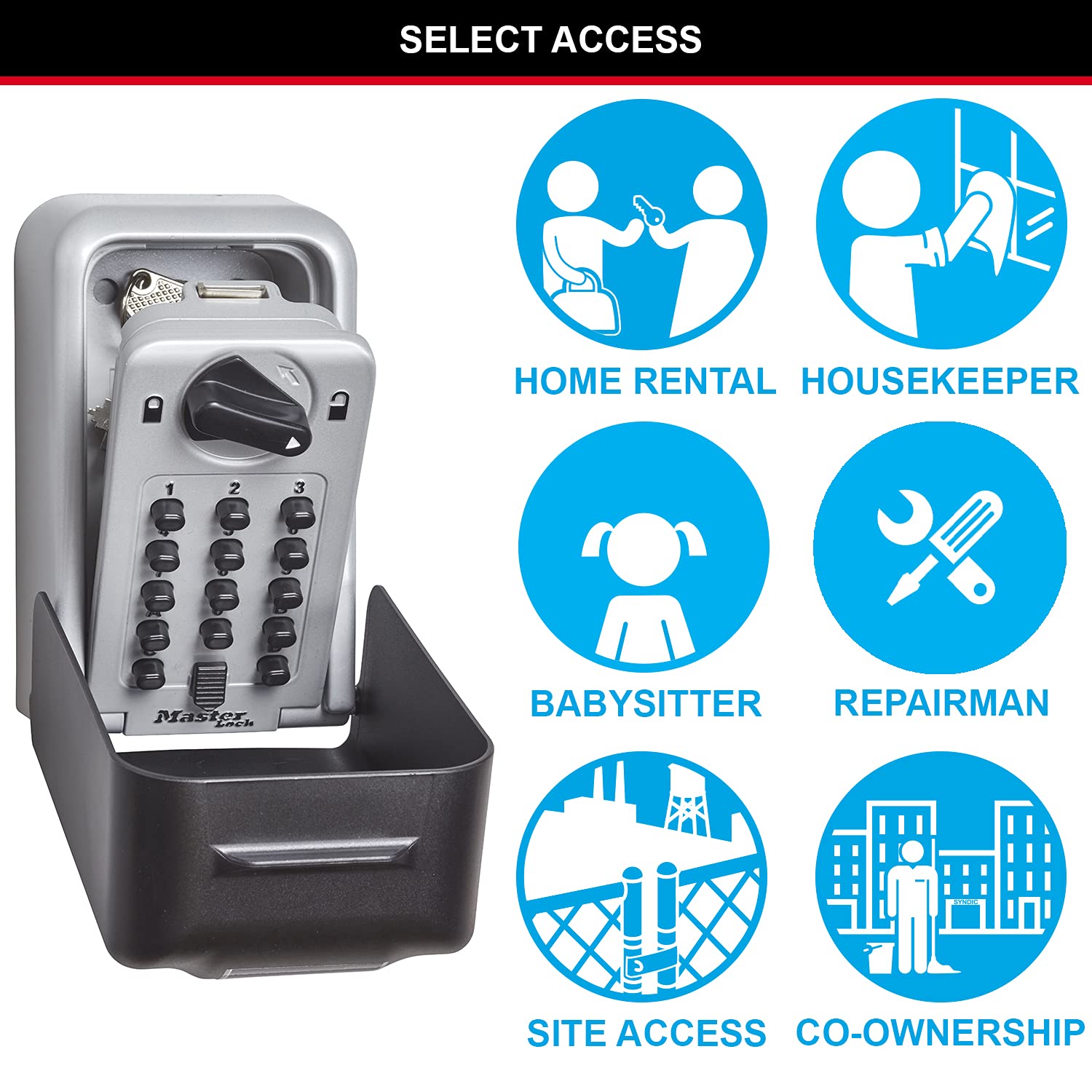 Master Lock Caja Fuerte para Llaves certificada [Extragrande][Montaje Mural] - 5426EURD - Caja de Seguridad Profesional