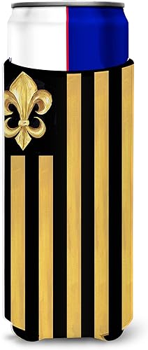 Vista 128 de Caroline's Treasures 8137LITERK Mardi Gras Fleur de lis Nation Botella de vino Hugger Botella Enfriador de Frigorífico Funda Abrazador Lavable a