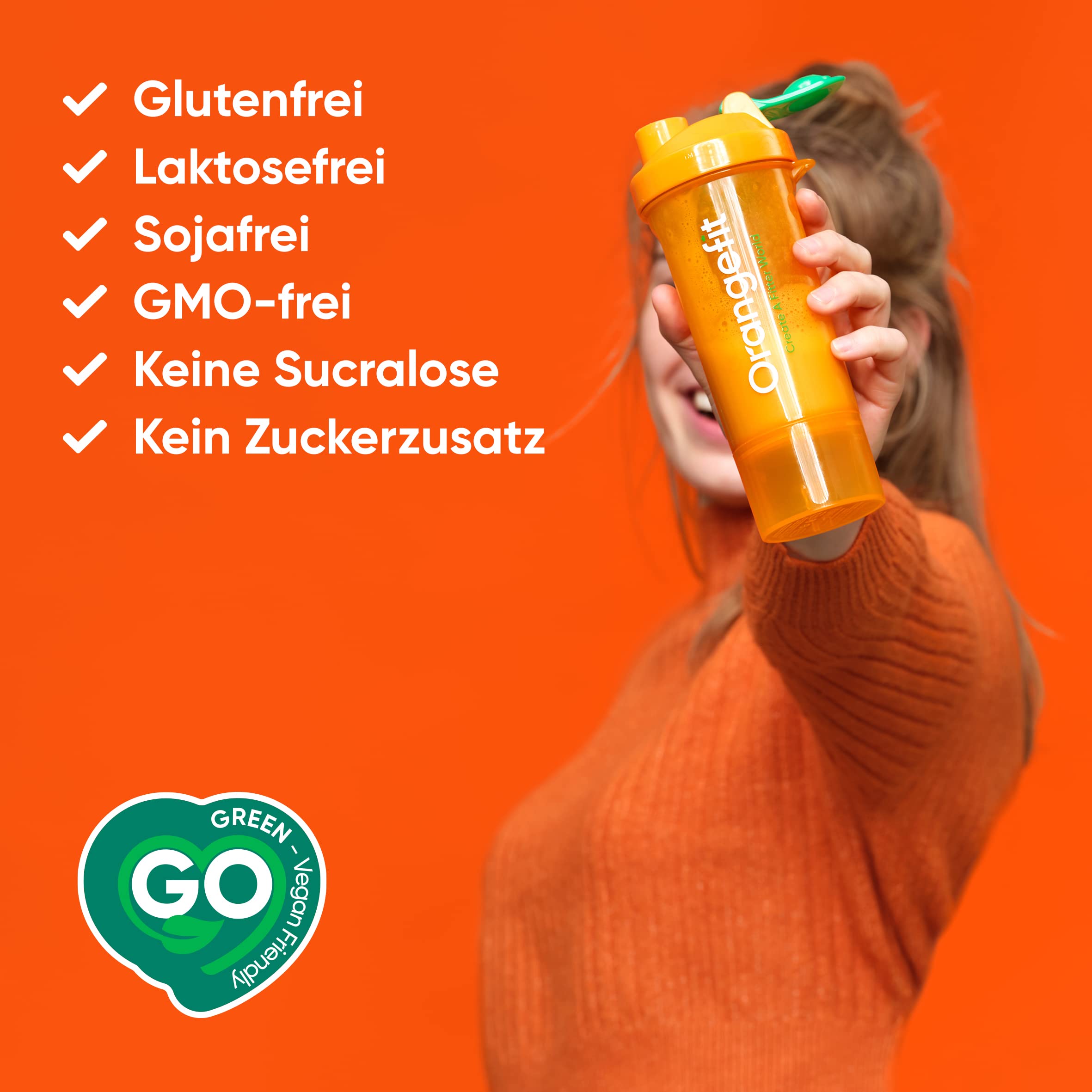 Orangefit Blend Mélange Poudre Proteine Vegan - Chocolat - 750g (25 shakes) - 3 Proteines Vegetales - Non Sucre - Avec BCAA et Curcuma