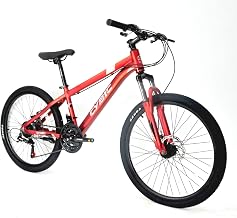 CYBIC 24 inch Mountain Bike, Aluminum Frame, Suspension Fork, Disc Brake, 24 inch Bicycle, Multiple Colors for Youth
