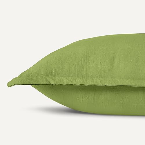 Miniatura 5 de Tienda Basics Juego de edredón de microfibra cepillada, extra suave con textura natural, 3 piezas, QueenMatrimonial, verde