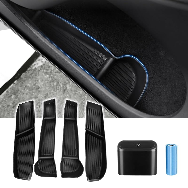 Organizador de Porta e Lixeira para Tesla Model Y 2020–2024 Canvcle, Não Compatível com Juniper, 6 peças