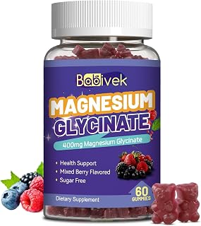 Magnesium Glycinate Gummies with Calcium, CoQ10, Potassium & Vitamins D & B6 – Sugar-Free, Vegan, Chewable Supplement for Sleep, Muscle Relaxation, Bone & Immune Support – 60 Gummies, 30-Day Supply