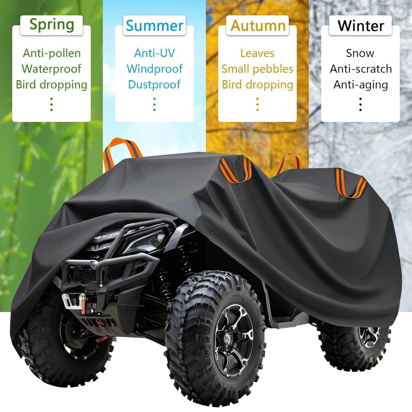 Housse de ATV pour Segway Powersports Fugleman UT10 P Crew Camo 2024, Housse Quad Toutes Saisons, Housse de Protection Hivernale Extérieure pour ATV, Protection Contre la Pluie et la Neige