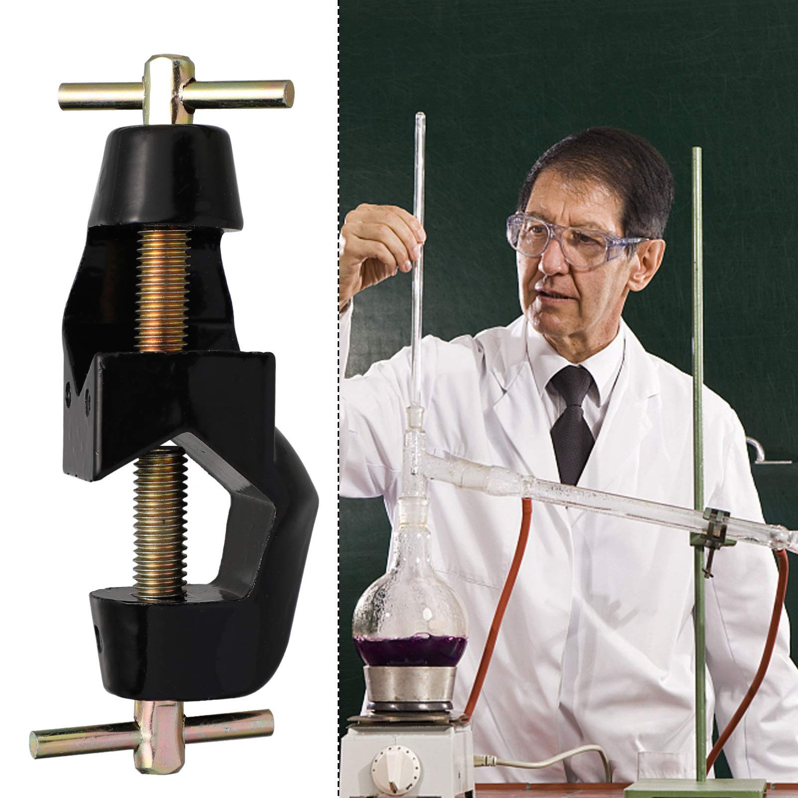 SOLUSTRE 4 Sätze Kreuzclip Laborzubehör Labor-kreuzklemme Labor-klemmhalterung Iv Stehen Laborstativ-clip Ecke Vize Klemmbausteine Halterungsclip Laborklemme Zinklegierung Black 2 Stück * 4