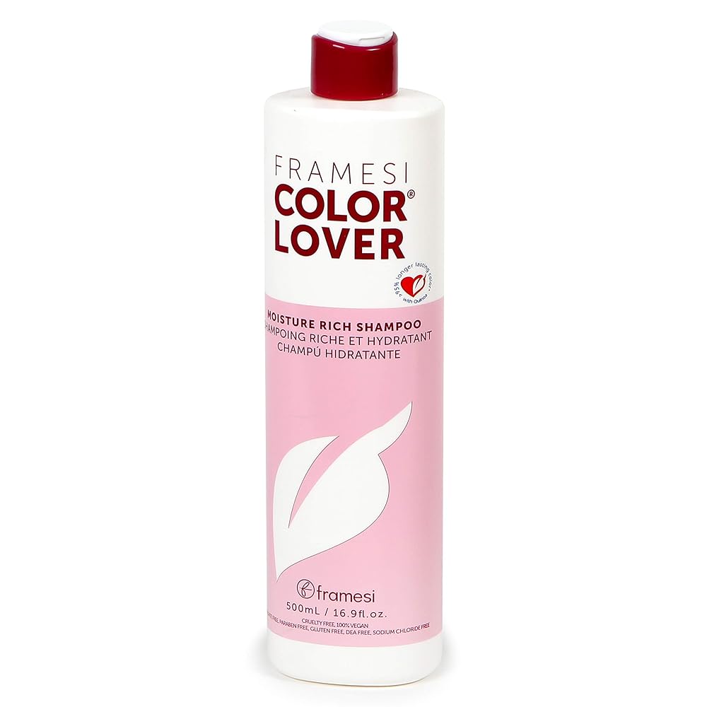 FRAMESI Color Lover Moisture Rich Sulfate Free Shampoo with Quinoa & Aloe Vera, Color Treated Hair, Fresh, 16.9 Fl Oz