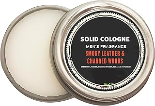 Ladybug Spot Natural Solid Cologne With Sandalwood Note & Amber Note Infused with Essential Oils for Men & Woman 1/4 OZ Sample Size (Smoky Leather & Charred Woods)