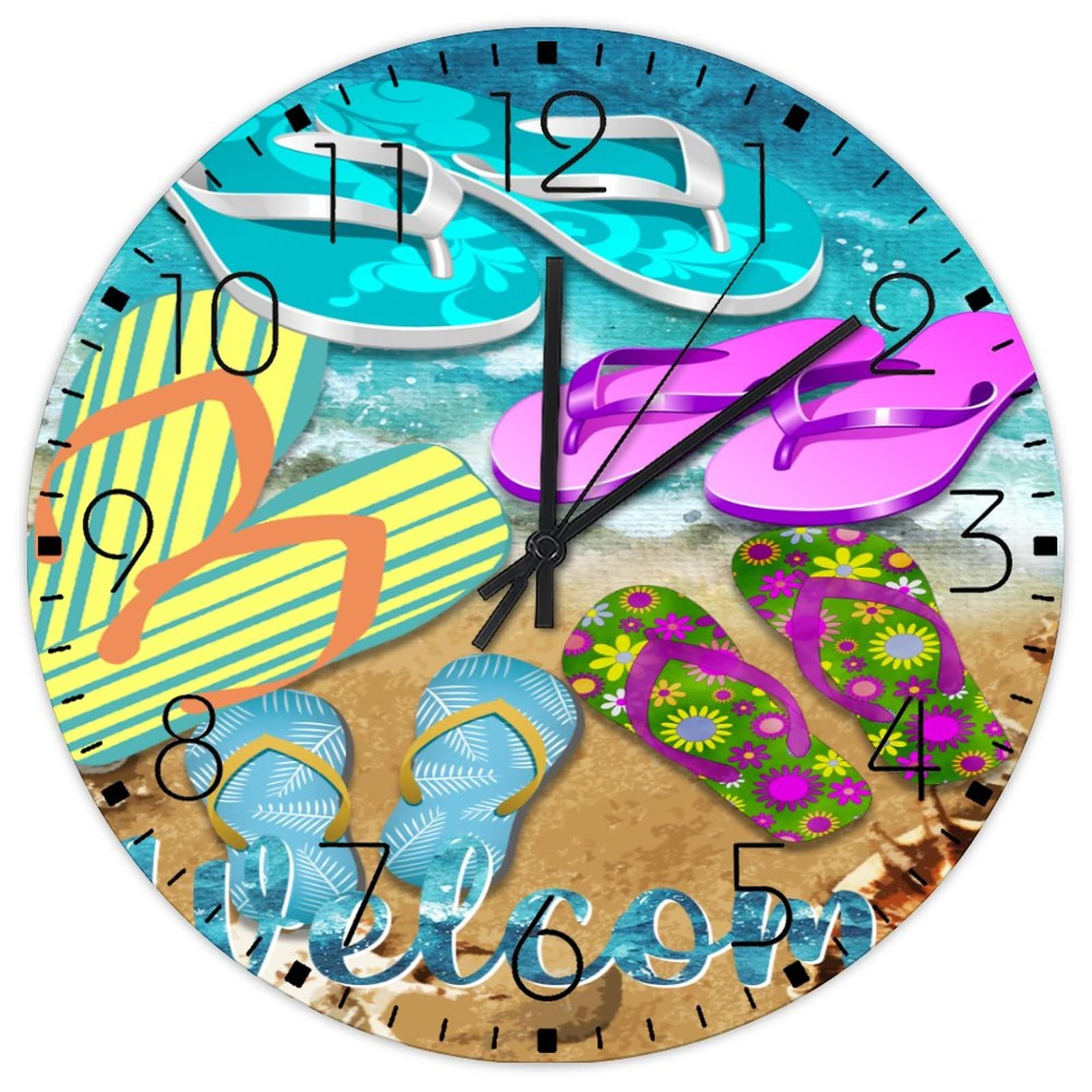 Horloge décoration de cheminée 38 cm vintage avec motif mer étoile de mer