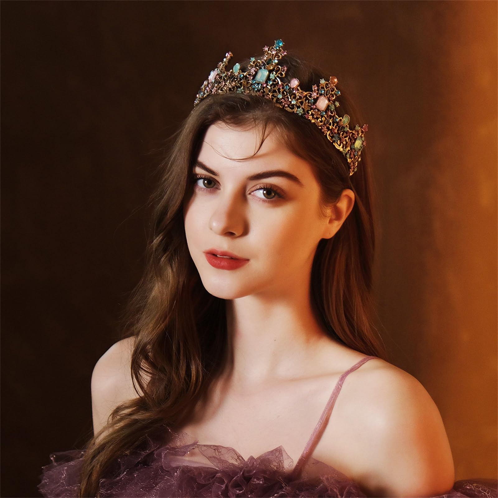 Corona per donne Tiara Crown Accessorio da sposa Princess Diademi nuziali con strass