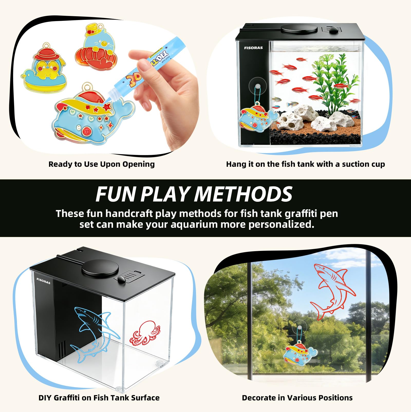 Petit kit d'aquarium de 3,7 l avec pompe à filtre à eau et lumière LED | Idéal pour les petits poissons