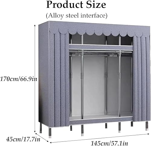 Miniatura 2 de large closets Portable Wardrobe Closet Thickened Steel Pipe Clothes Closet for Bedroom Hanging Large Closet Lightweight Portable Closet Space-saving