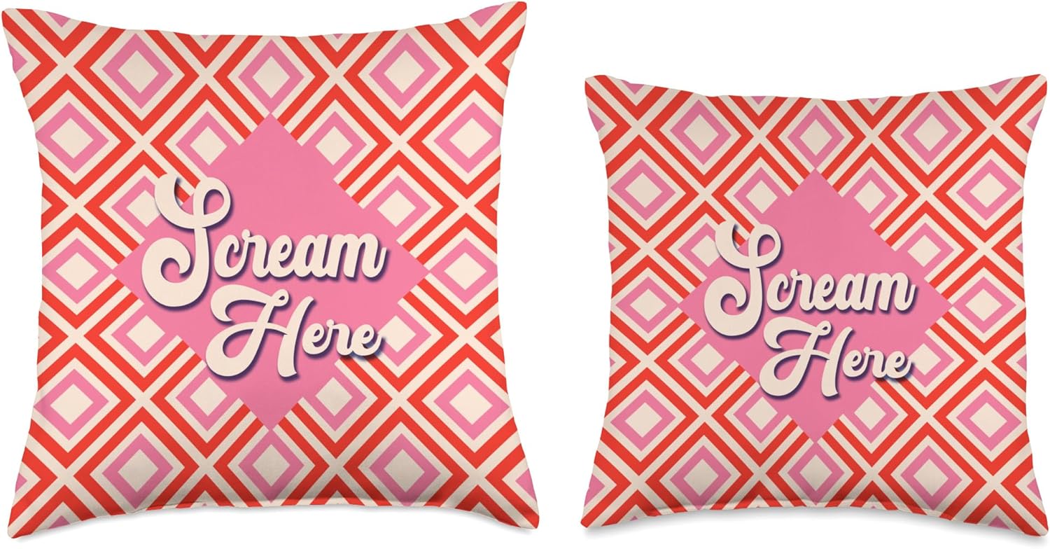 Scream Here Throw Pillow