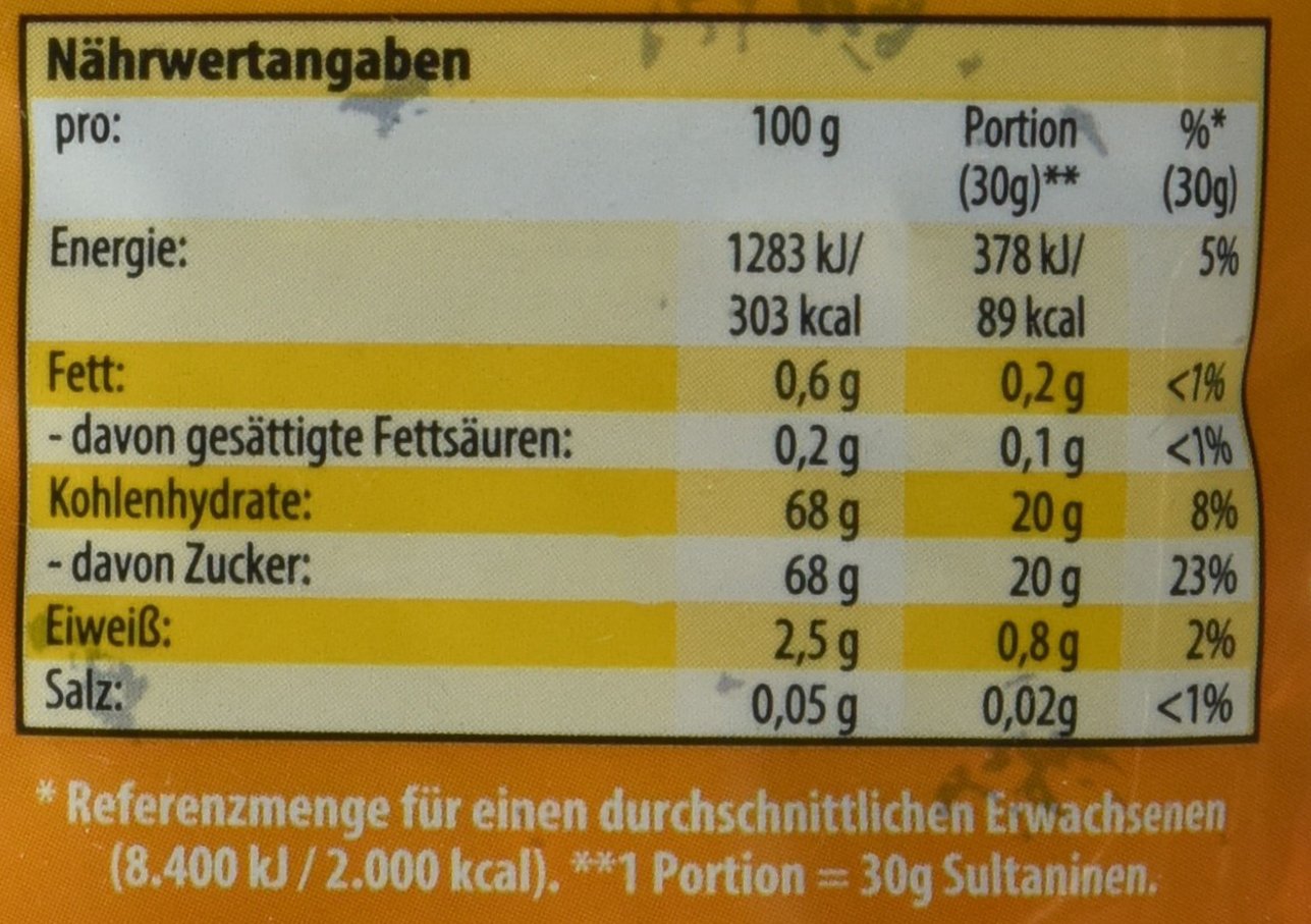 Suntree Sultaninen ungeschwefelt, 20er Pack (20 x 500 g)
