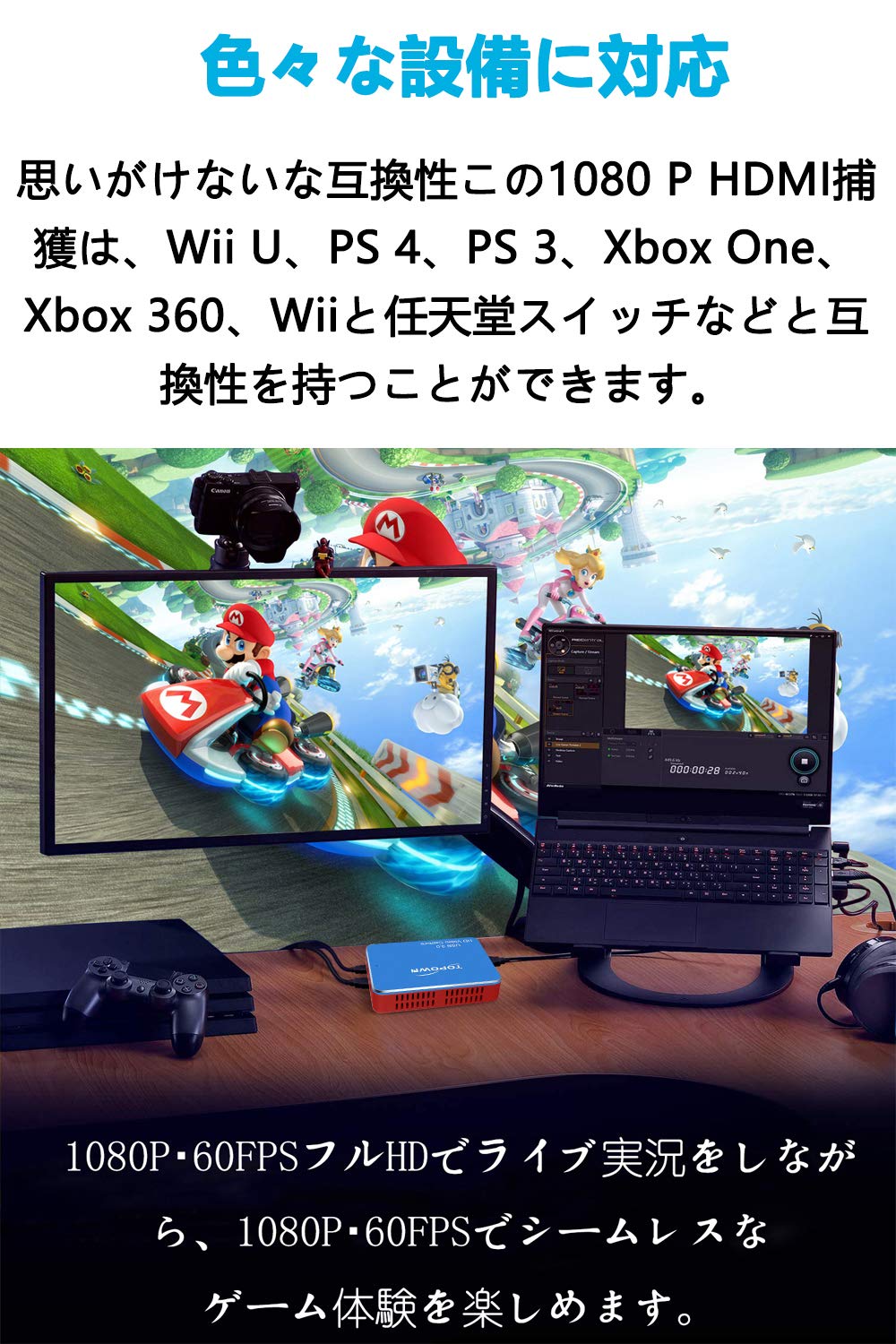 【中古】「非常に良い」TOPOWN キャプチャーボード Switch/PS4/ Mac USB3.0 1080P60FPS Amazon.co.jp: 【Topown.co.jp限定】 HDMIキャプチャーボード USB3.0