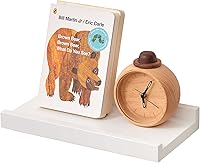 Vista 13 de Estantes flotantes de roble – Repisa de madera natural montada en la pared – Repisa de fotos – Estante de almacenamiento de pared para oficina