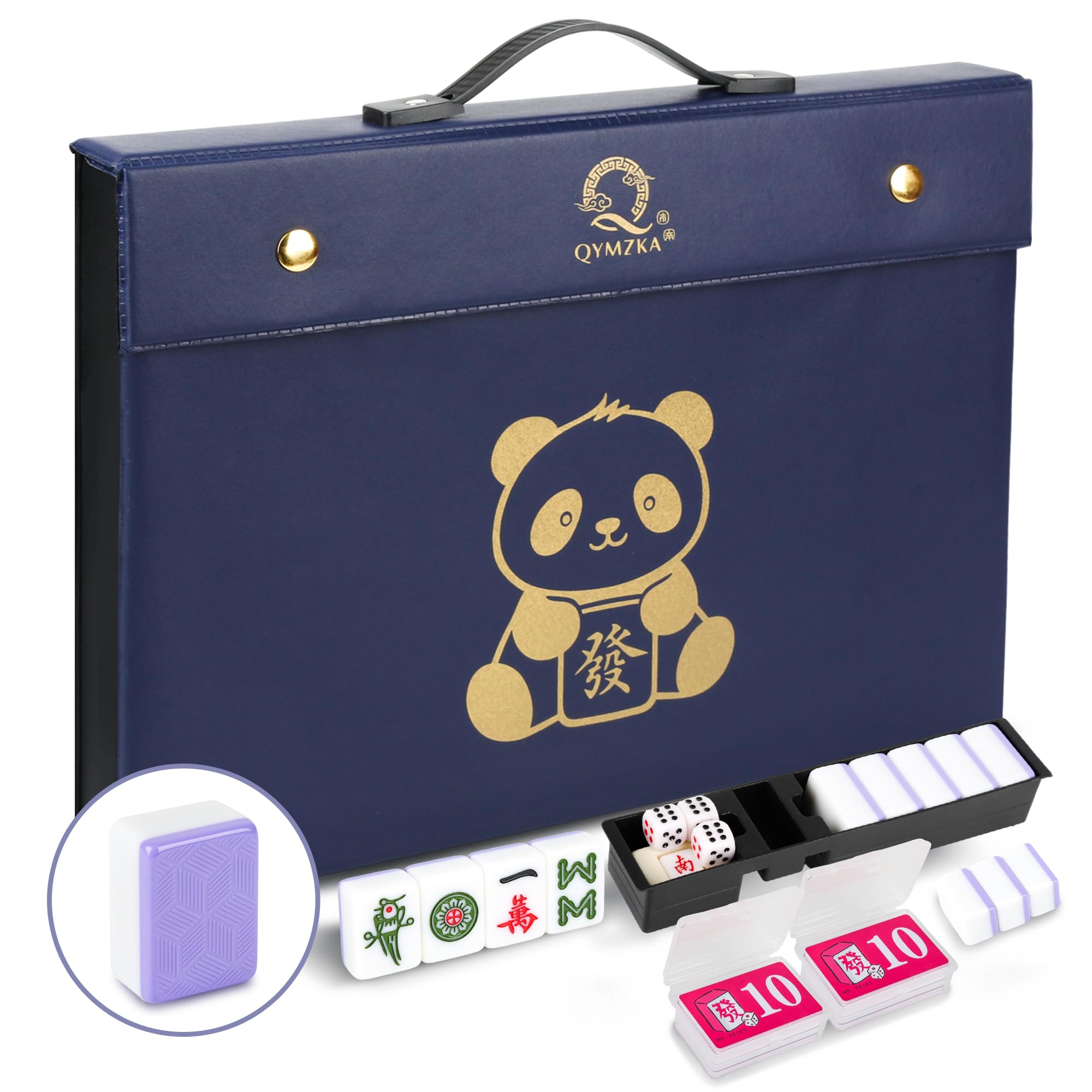 Amazon.com: QYMZKA Chinese Large Purple Mahjong Set, 1.55