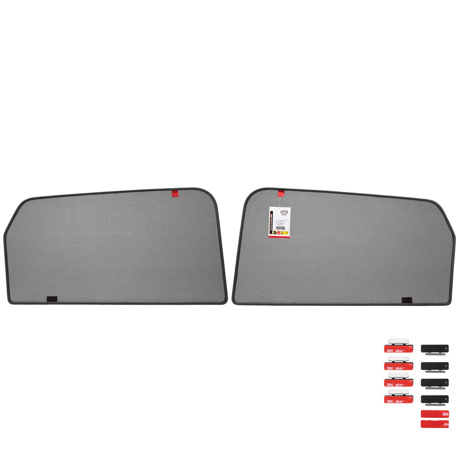 HEYNER® Sonnenschutz Magnethalterung Seat Leon (3) ab 2012 – 2er Set für hintere Türen, passgenau, grau, gummierter Rahmen