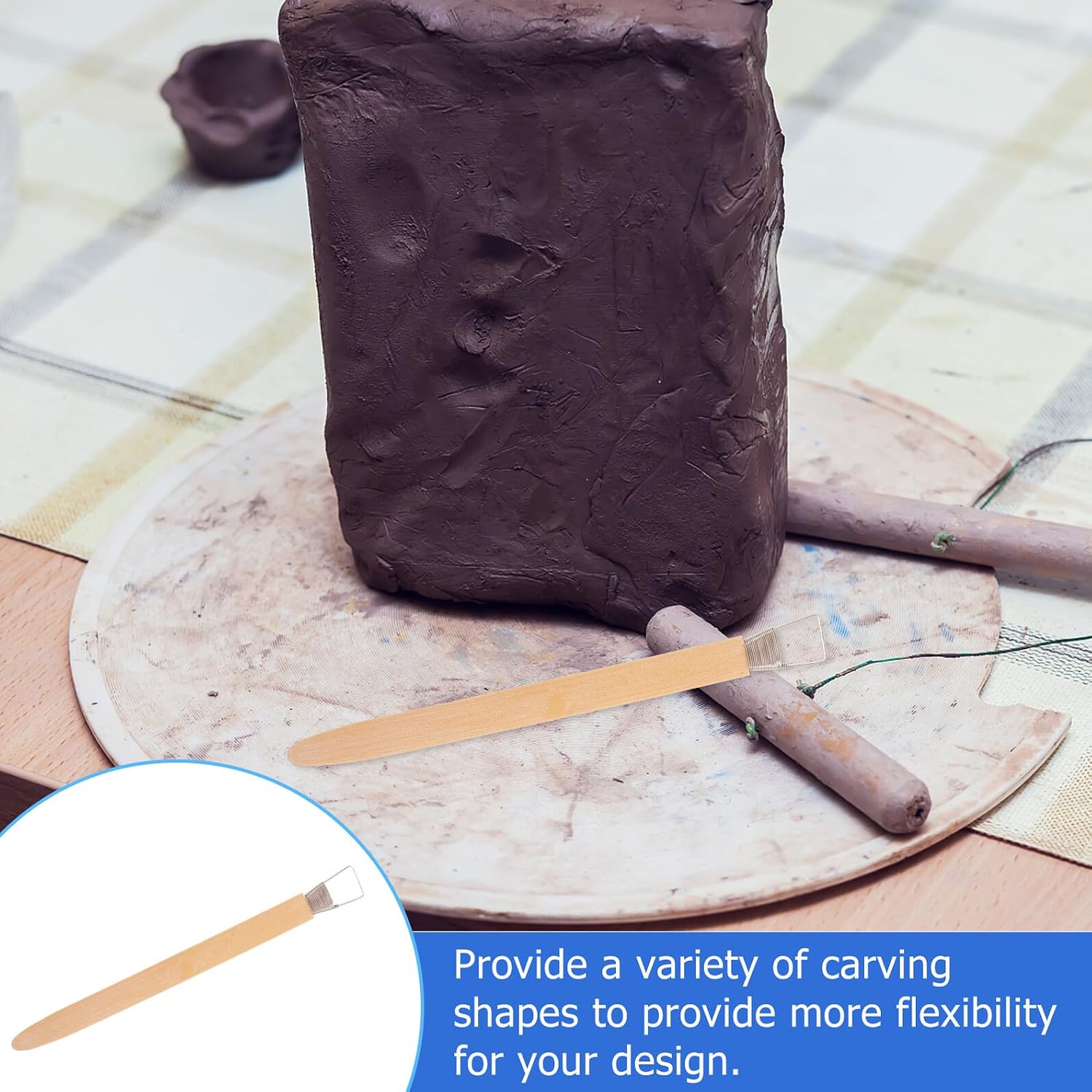 Clay Scraper Tool for Sculpture and Art Projects Beige