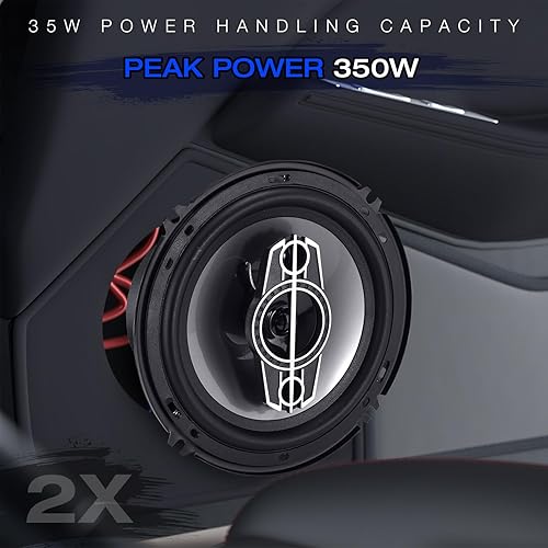 Miniatura 4 de Altavoces coaxiales para automóvil de 6 pulgadas de 4 vías, altavoces de audio para automóvil de 350 vatios con tweeters de cúpula PEI, altavoz