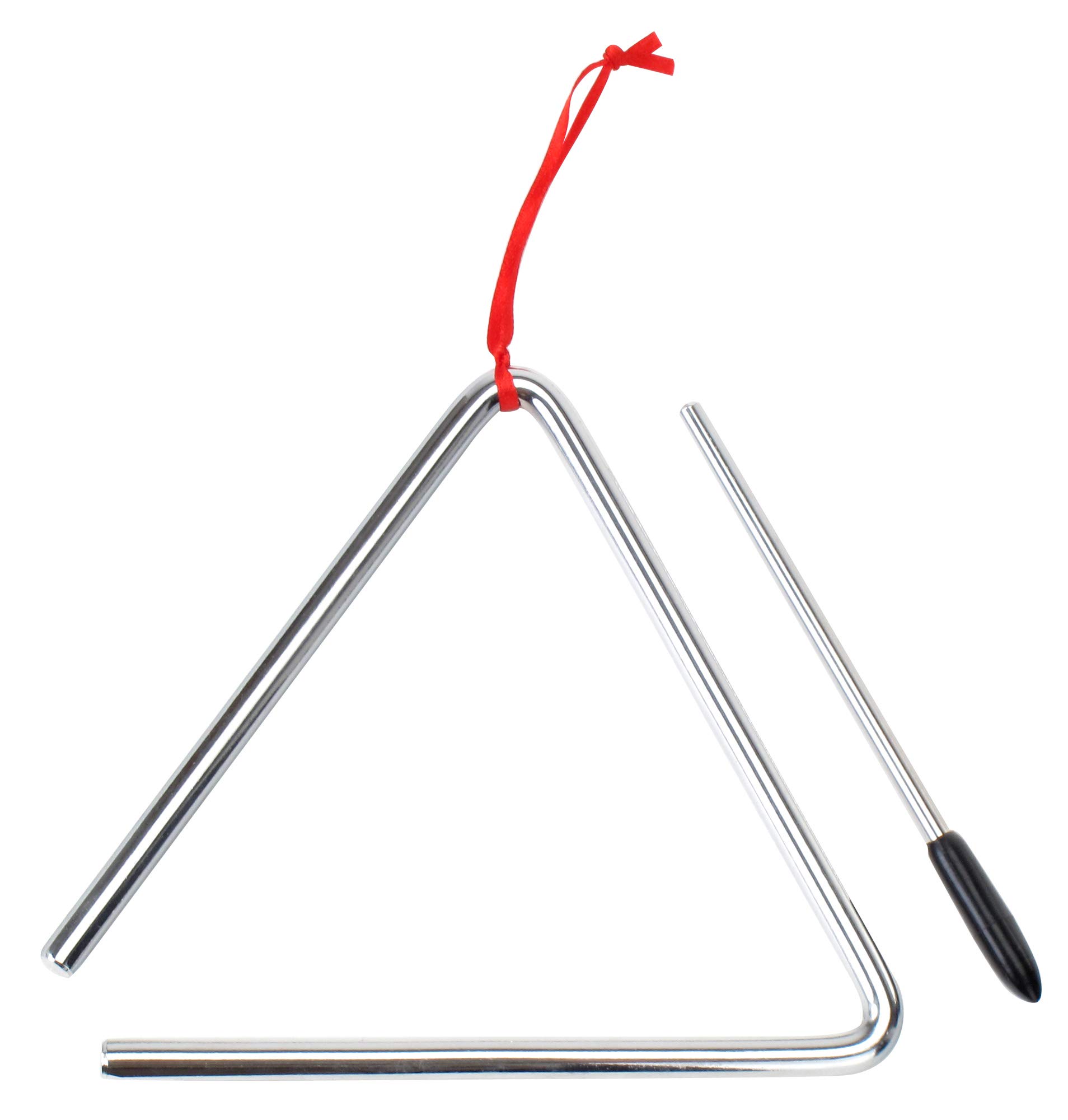 5x XDrum Triangel mit Schlägel - Triangle für Kinder und Musikalische Früherziehung - Schlaginstrument mit 15cm (6") Größe und Klöppel - Stahl Rhythmusinstument für Kindergarten Set