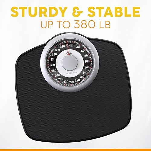 Miniatura 7 de Zeno Báscula A25 para peso corporal, hasta 400 libras, esfera de 5.3 pulgadas en plataforma de 12.4 x 10.2 pulgadas, superficie de goma