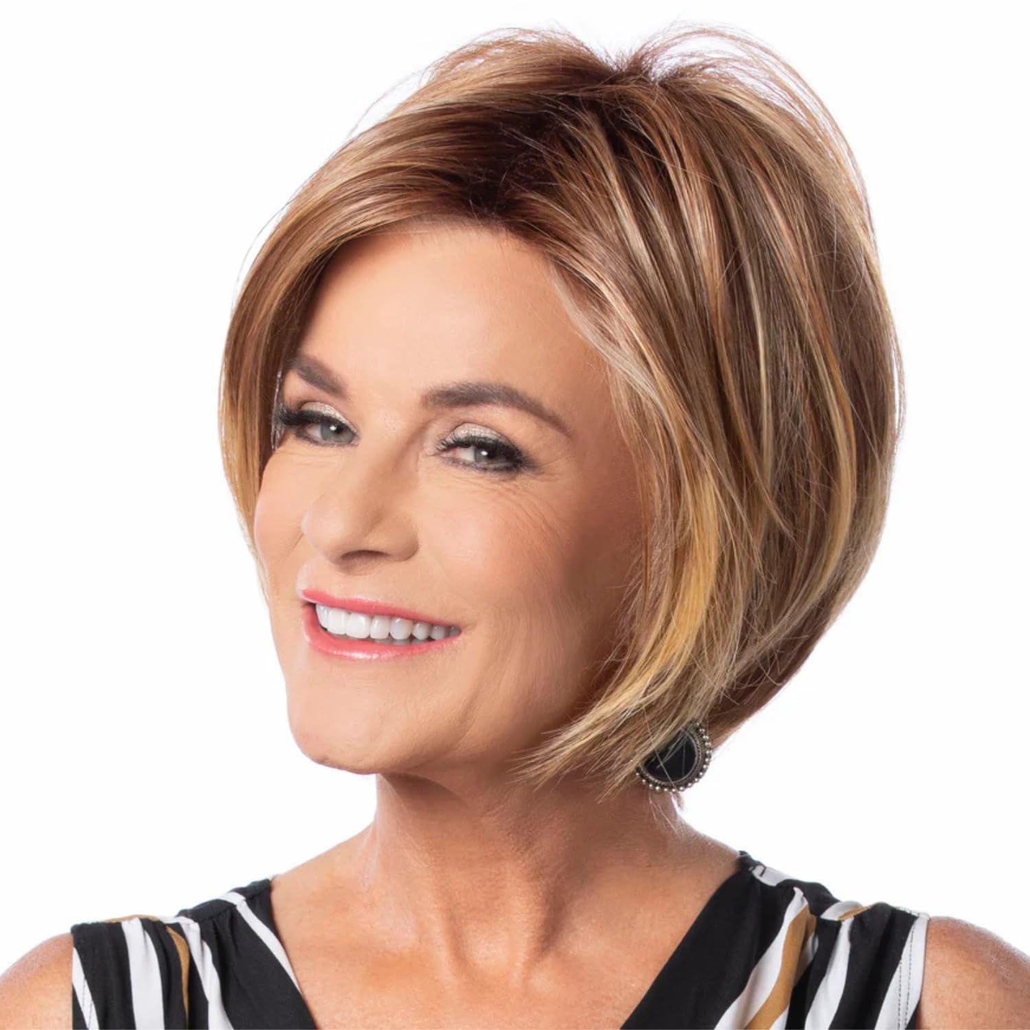 Toni Brattin Confidence Wig - Chin-Length with Tapered Layering & Precision-Cut Page Styling - Heat-Friednly Synthetic Fiber Looks & Feels Natural - Adjustable