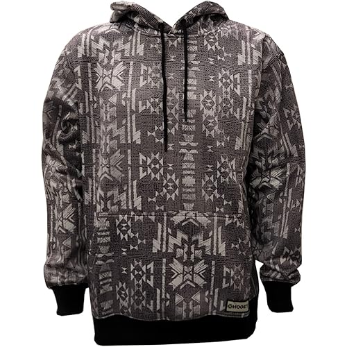 HOOEY HH1191GYWH Mens Mesa Grey/White Aztec Hoodie