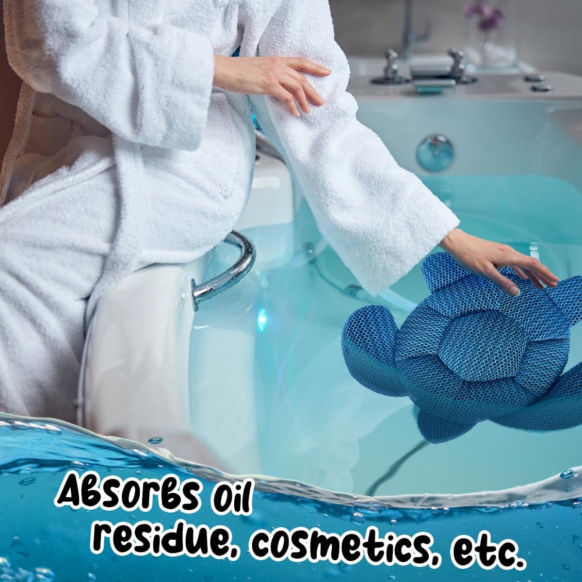 Absorbeur D'écume de, 2 Pièces Absorbeurs de Mousse de Spa, Absorbeur D'huile de Piscine, Nettoyant pour Spa, Réutilisable, pour Absorber L'écume, La Mousse, La Graisse dans l'eau