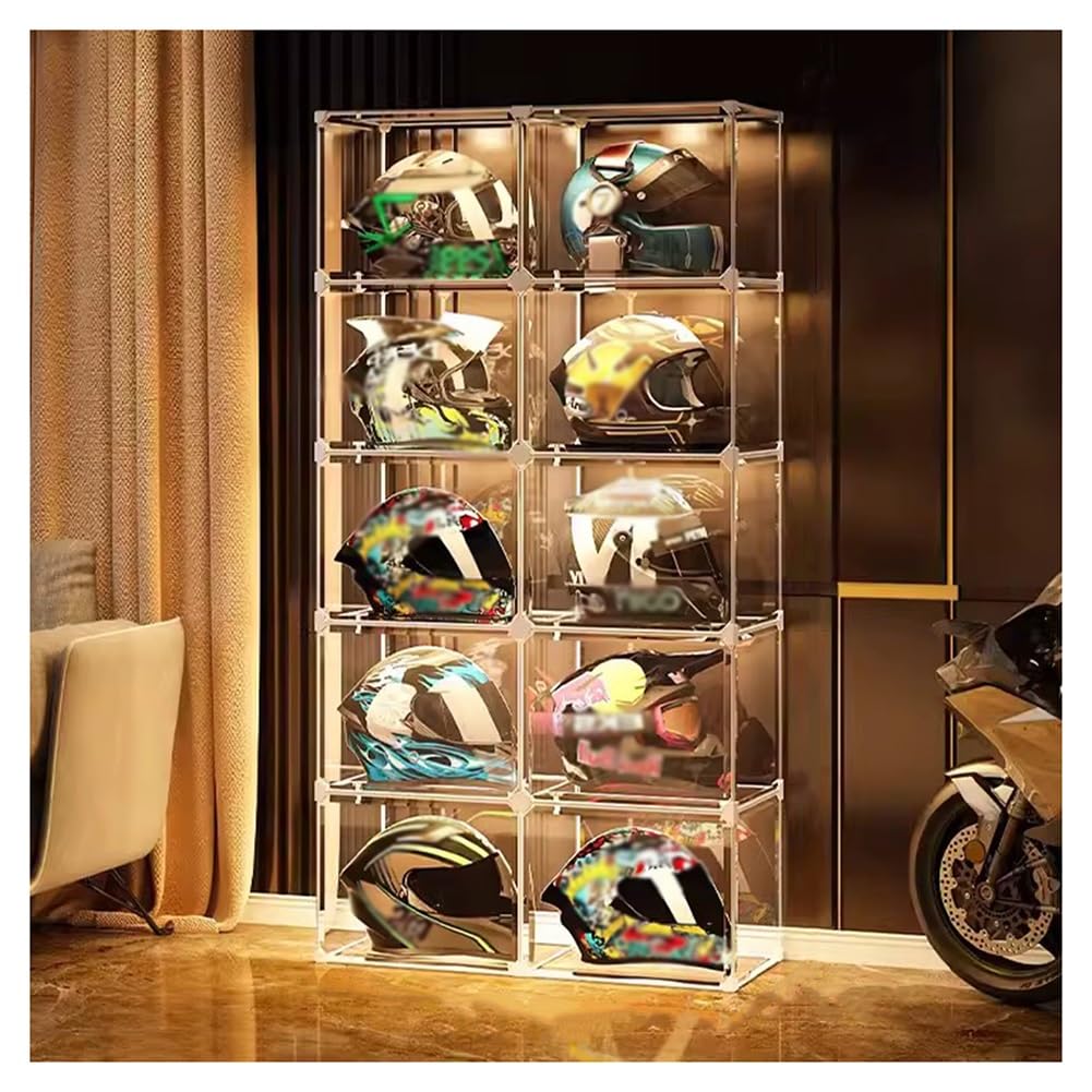 display case for motorcycle helmet Amazon.com: GZHERVICES Helmet Organize Display Cabinet with LED Light,  Luminous Motorcycle Helmet Storage Rack, Clear Stackable Plastic Storage  Bins, Book & Cosmetic Display Showcase(10pcs) : Industrial & Scientific