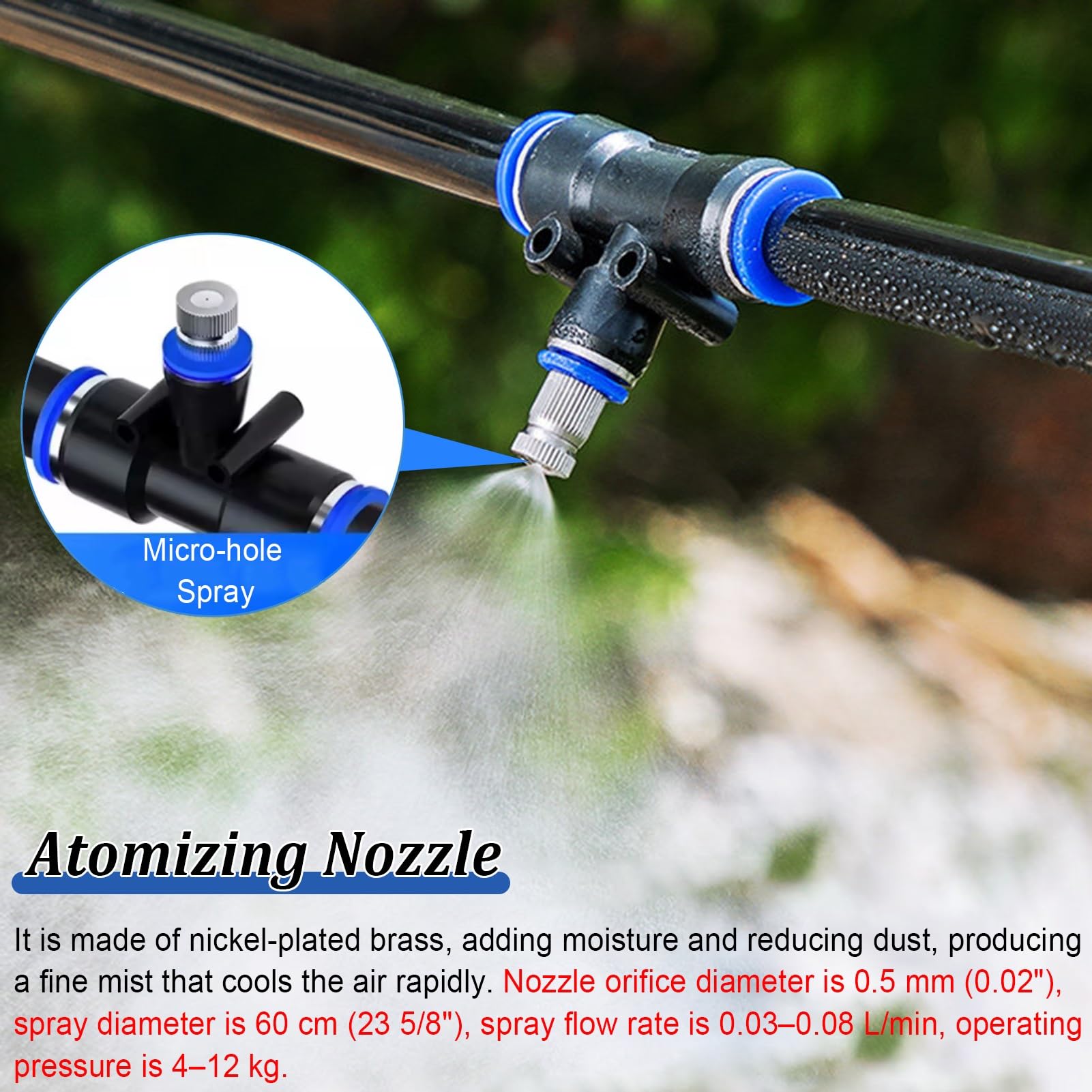 Kit Irrigazione a Goccia System di Nebulizzazione Rinfrescante per Esterni per Giardino, Kit di Irrigazione per Piante in Serra, System di Irrigazione Versatile
