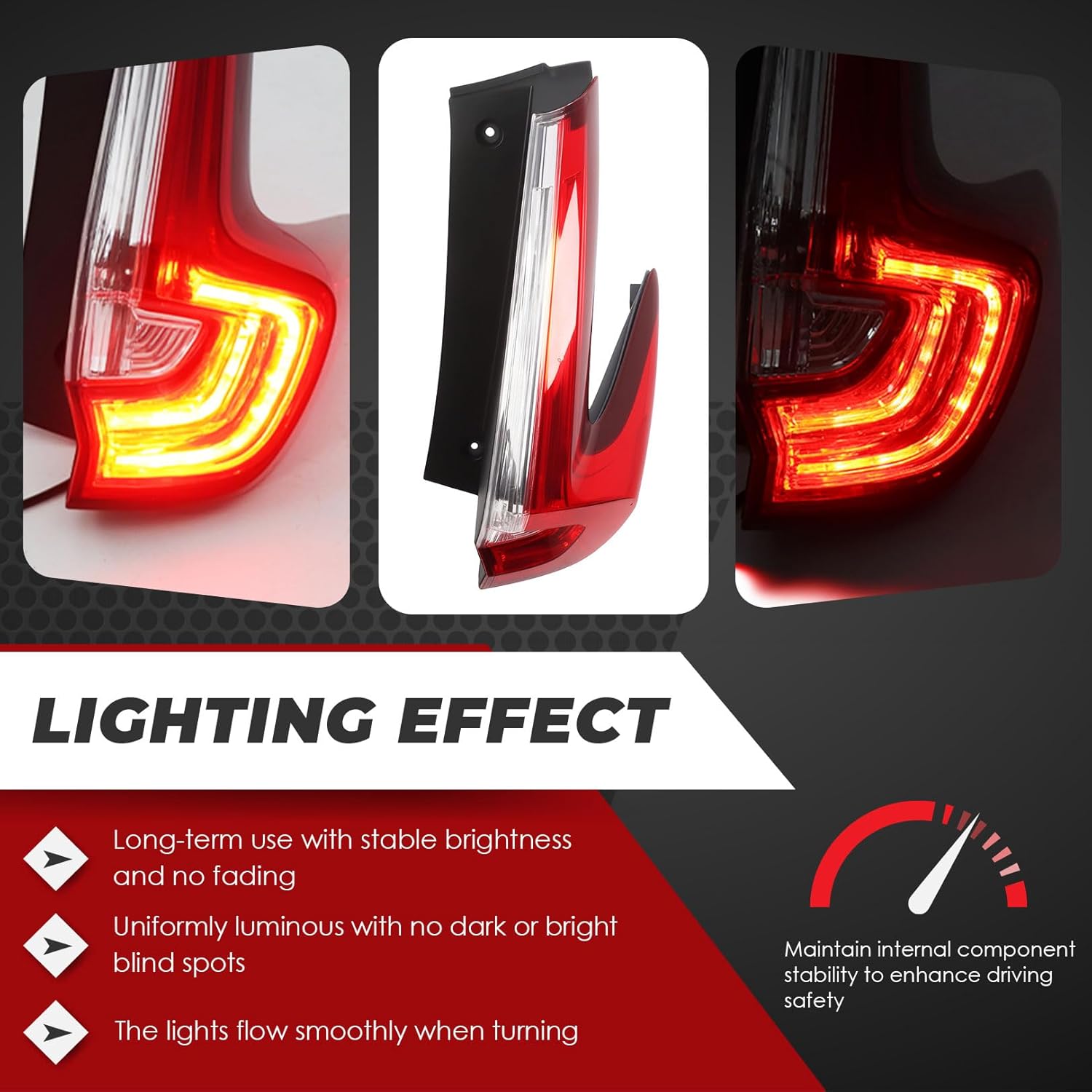 Nakkaa HO2805113 Tail Lights Assembly Outer Right Side Compatible with CR-V CRV 2017-2019 Passenger Rear Brake Lamp 33500TLAA01 33500-TLA-A01