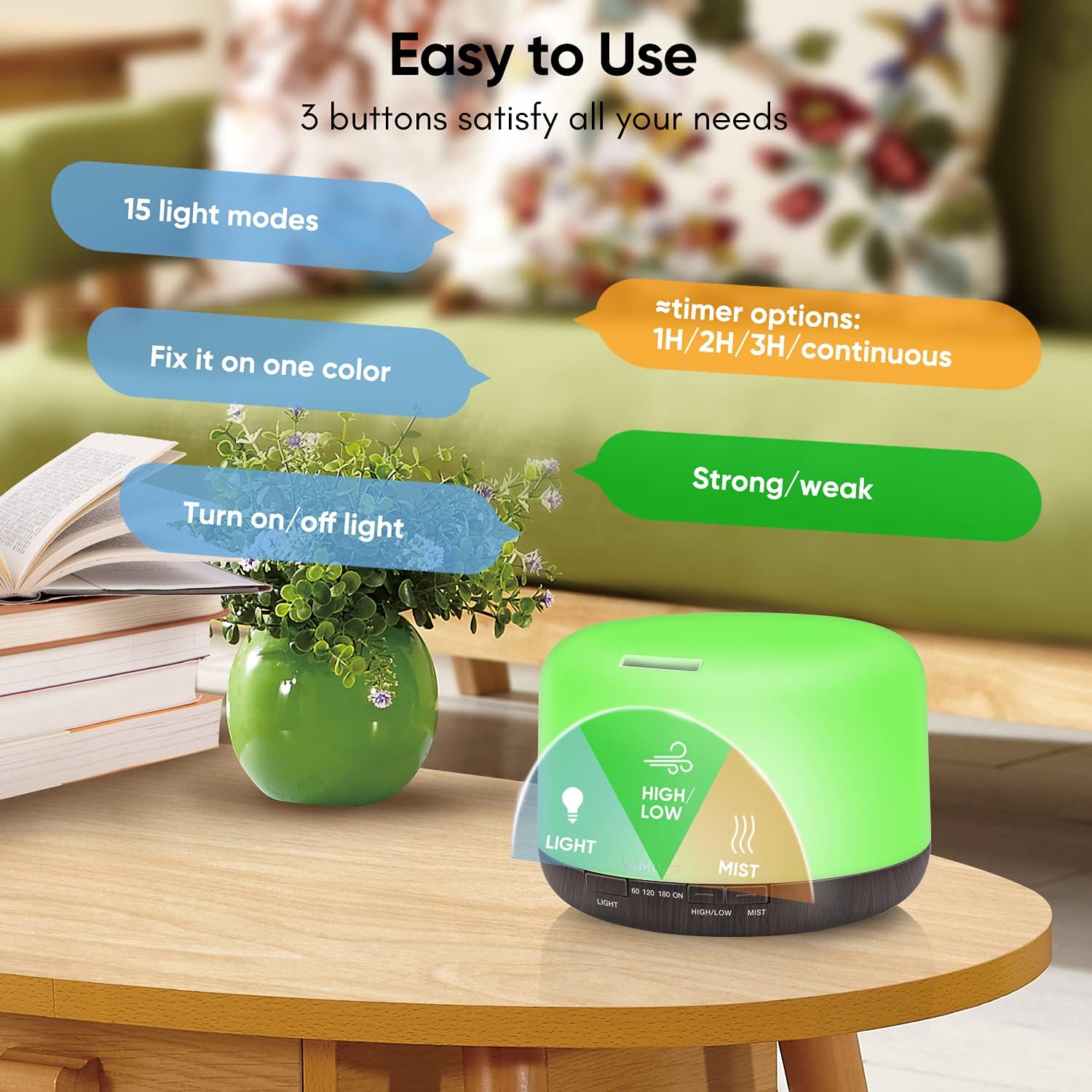 Essential Oil Gift Set - Top 10 Essential Oils & Ultrasonic Aromatherapy Diffuser 550ml
