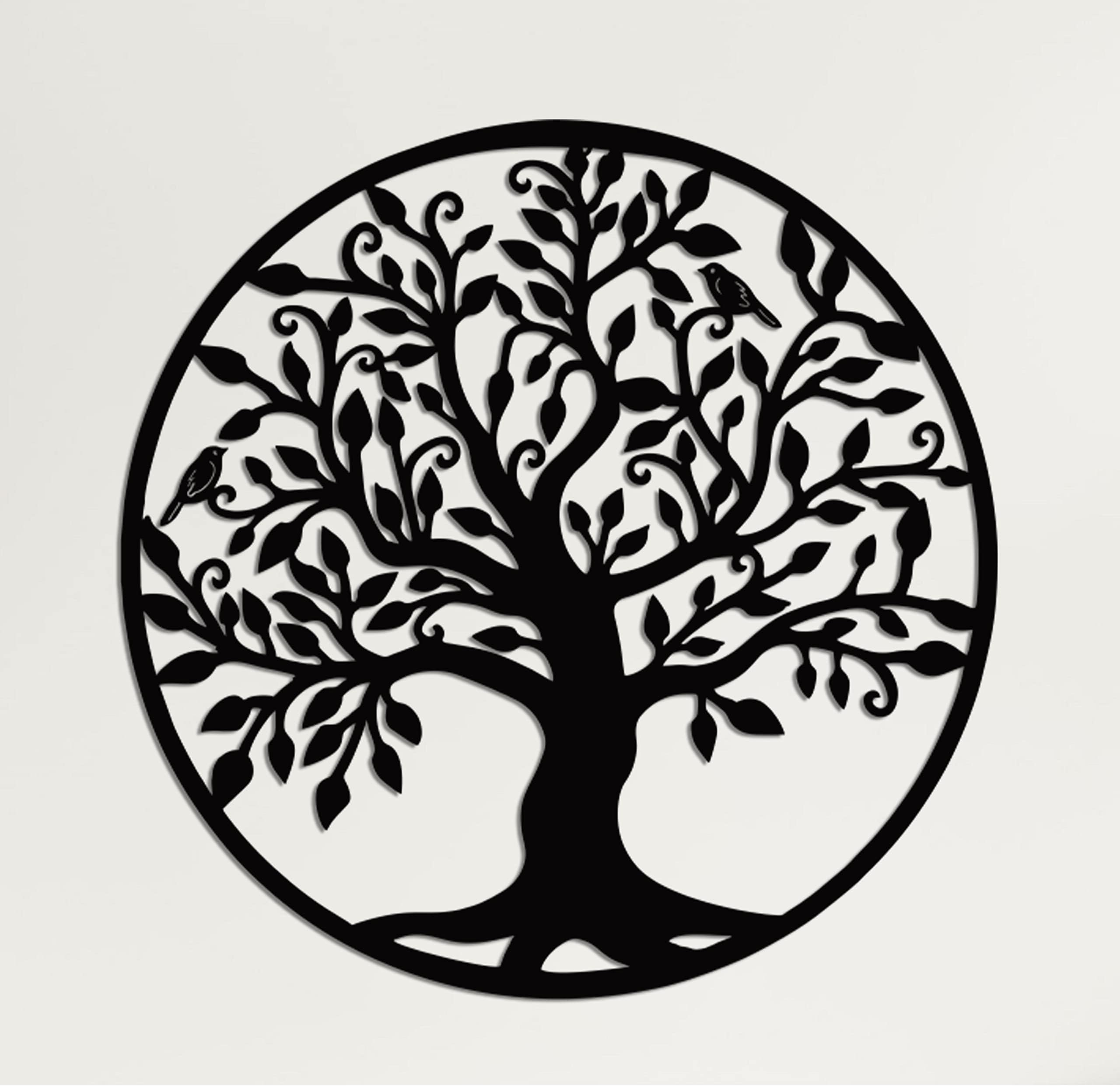 DEKADRON Metal Wall Art - Tree of Life - Family Tree Metal Wall Decor Home Office Decoration Bedroom Living Room Decor (*18" W x 18" H / 45x45cm)