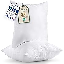 Utopia Bedding Cuscini, Imbottitura per Cuscini, Tessuto Misto Cotone Cuscini Divano, Cuscino Interno (2, Bianco, 35×35 cm)