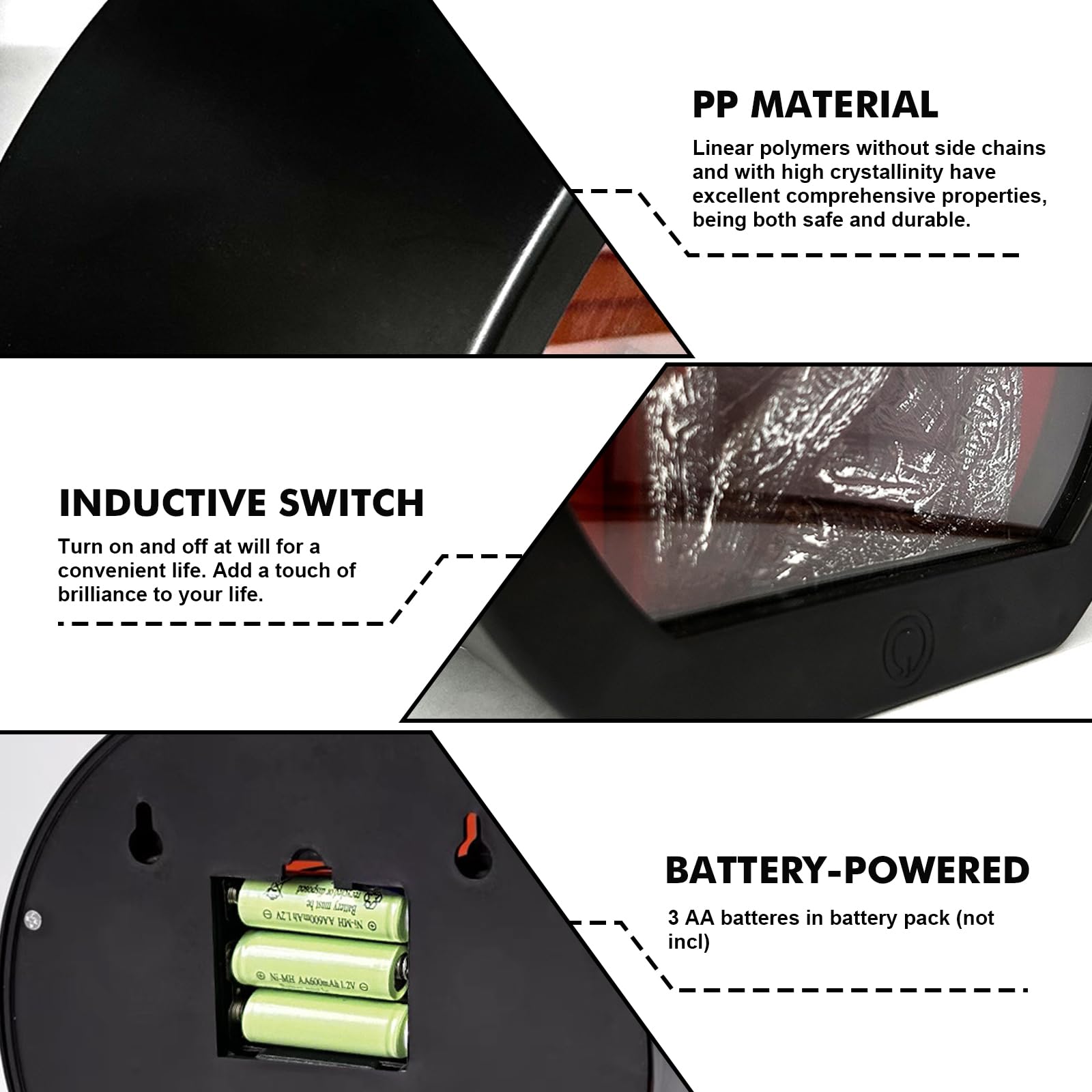 Caminetto a LED Touch Control Camini Elettrici Effetto Fiamma Decorazione Camino Simulazione Fuoco per Interni ed Esterni, Ingresso Terrazza, Camera da letto, 20 x 9,5 x 18,5 cm