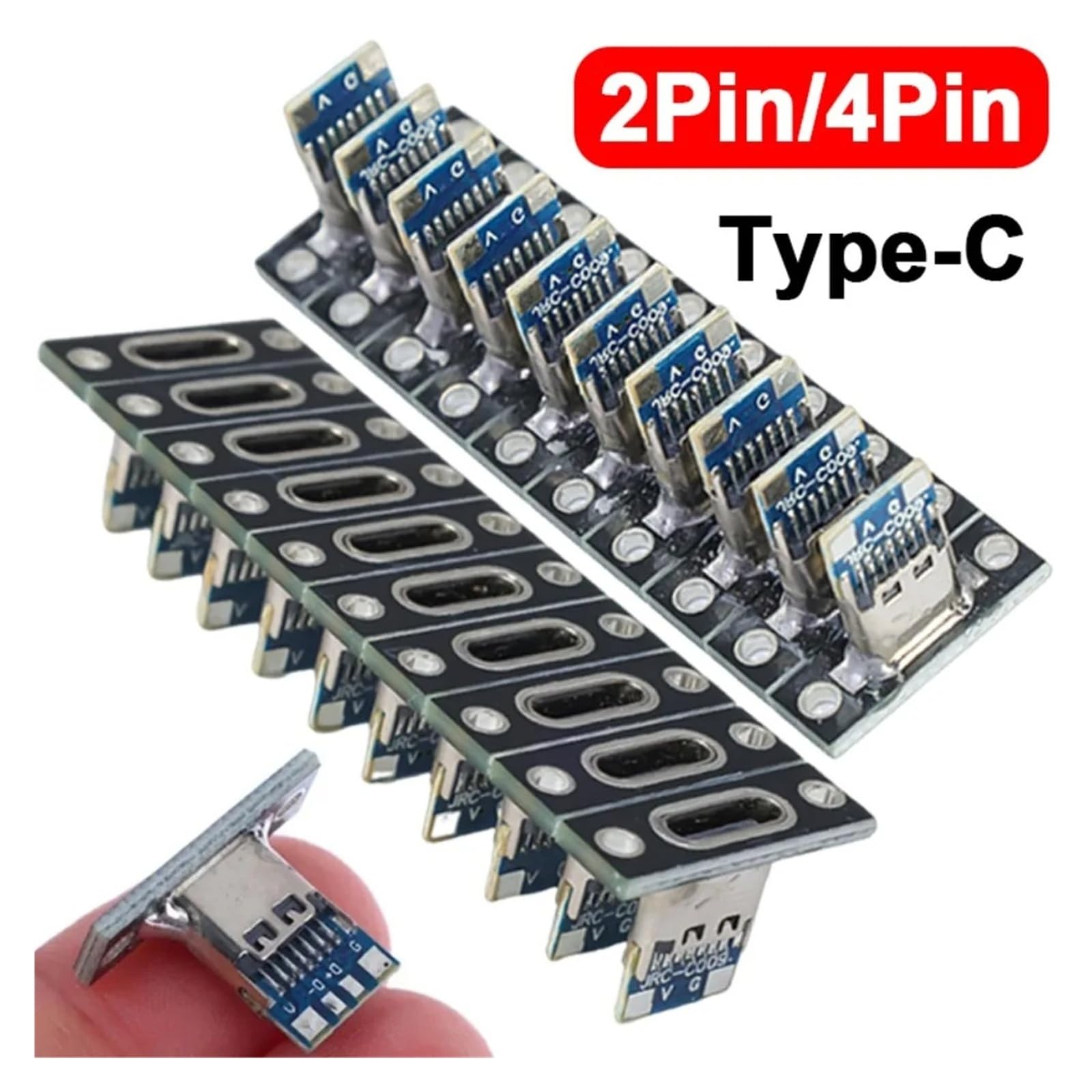 USB-C 3.1 Screw-Fix żeńskie gniazdo 2/4-pinowe złącze ładowania 5 szt. (2-pin-5 szt.)