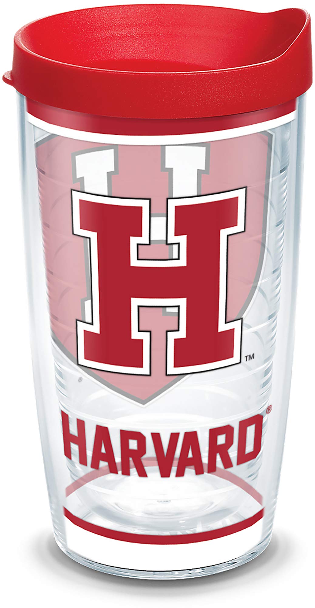 Gobelet isotherme Tervis Harvard Crimson 470ml Tritan transparent avec couvercle rouge