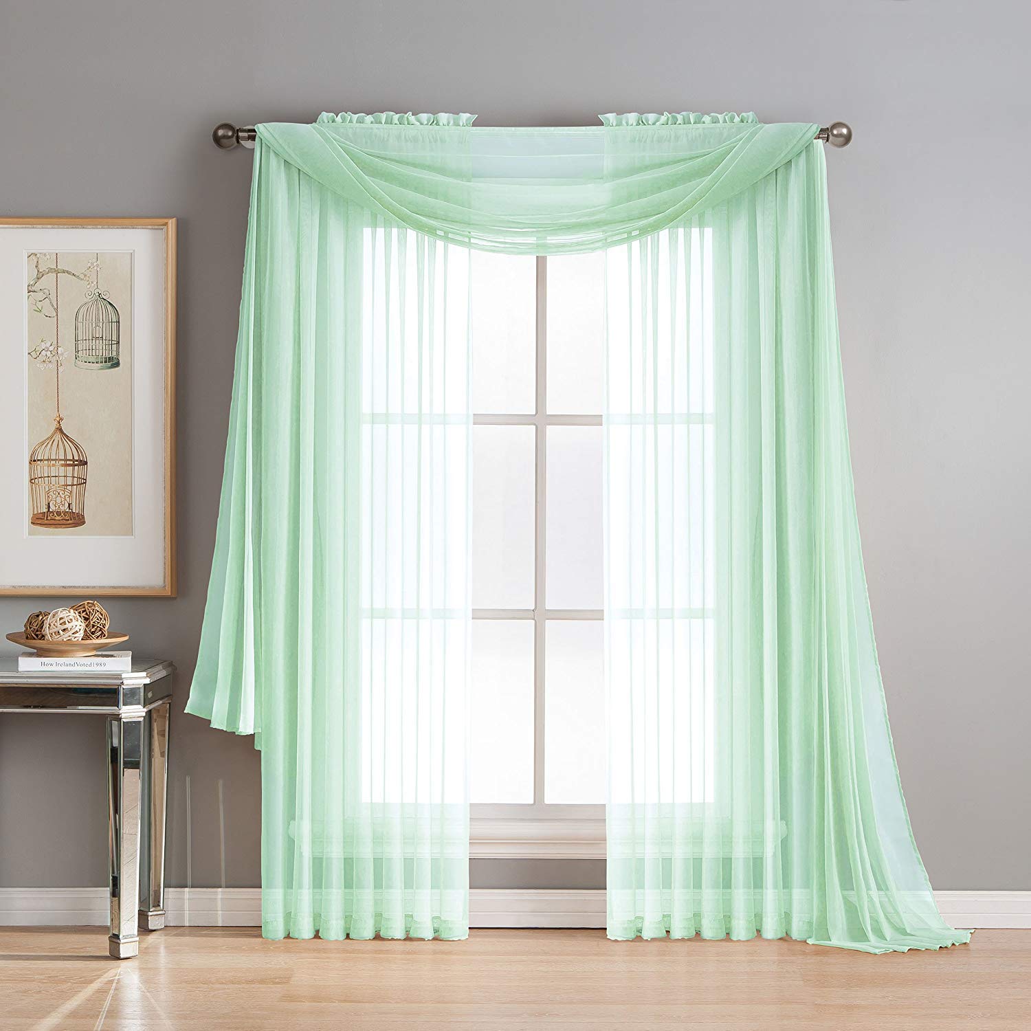 Mint Green Sheer Curtains Curtains & Drapes