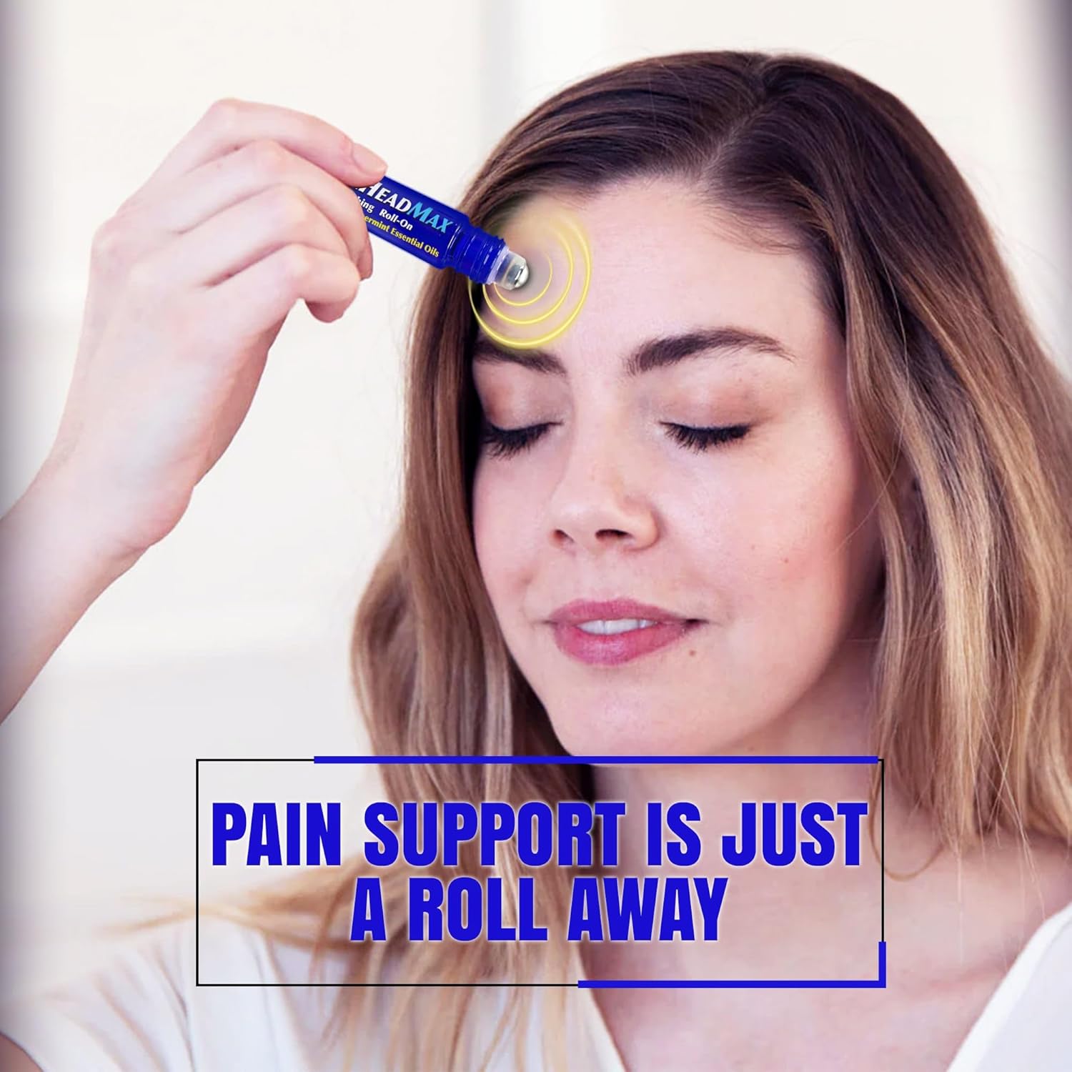 CoolHead Max Roll On, Natural Peppermint Essential Oil Migraine Relief, Headache Support Roller, Fast Cooling Comfort for Your Head, 3 Pack