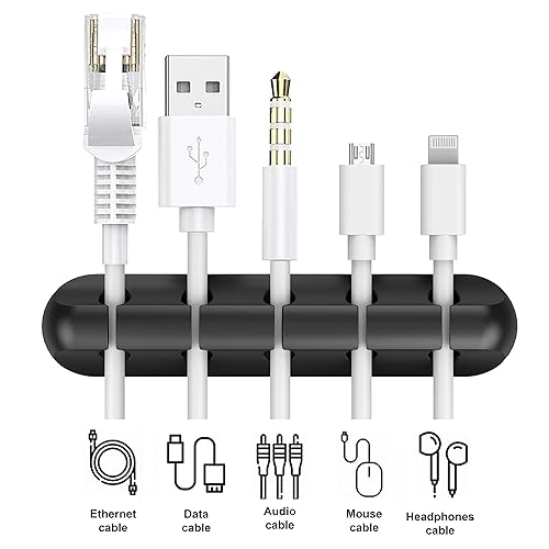 Miniatura 3 de INCHOR Organizador de cables soporte para cables clips de cable gestión de cables clips de cable USB 2 paquetes de organizadores de cables para