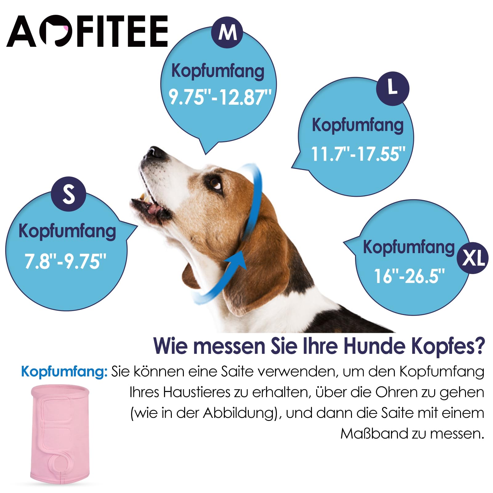 AOFITEE Ohrenschutz für Kleine Hunde, Hund Ohrenschützer Lärmschutz Gehörschutz Hunde Silvester, Haustier Snood Ohrenschutz Lärmschutz Hund Ohrenschützer zur Geräuschreduzierung