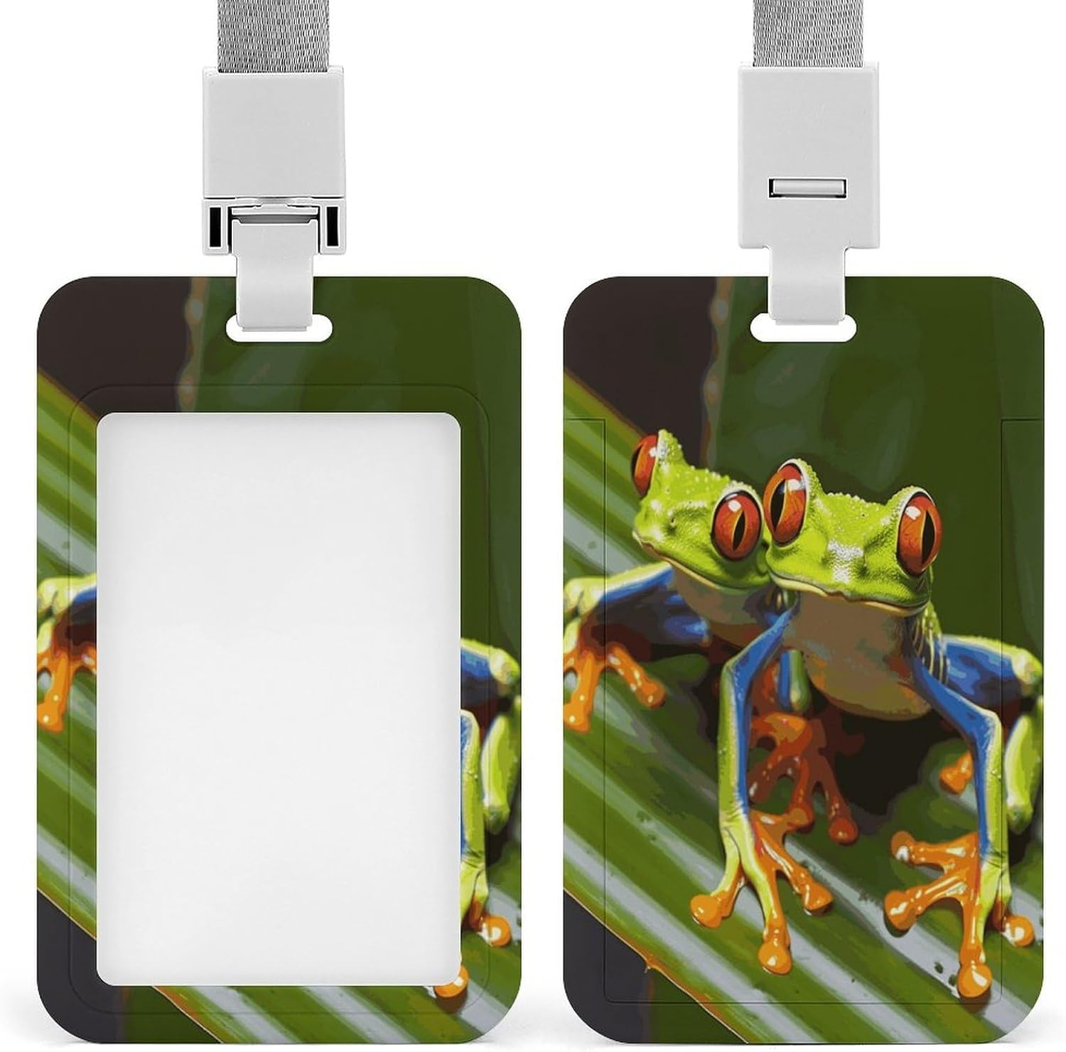 Sliding Tree Frog Id Badge Holder with Breakaway Lanyard