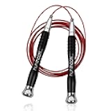 High Speed Jump Rope - Self-Locking No-Screw Design, Weighted Jump Rope, 360° Fast Rotation, Silicone Textured Design, Non-Slip, Includes 2 Speed Ropes Cables for Optimal Fitness Training & More - CrossFit Jump Rope.