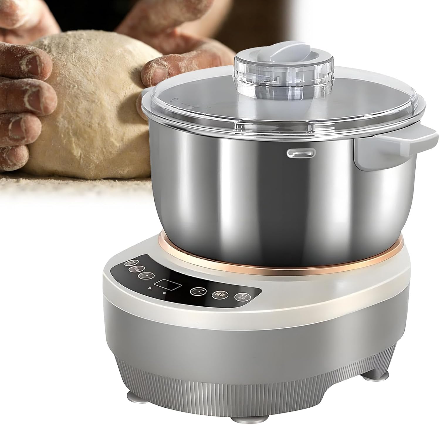 Dough Maker with Ferment Function,5L/7L Non-Stick Stainless Steel Dough Flour Mixer,with Timer and Touch Panel,for Bread Pizza Pancake Dumpling Dough and Sourdough 7L