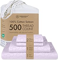 Vista 12 de Threadmill Juego de sábanas de 4 piezas de 100 % algodón, hipoalergénico, transpirable, resistente a las manchas, 500 hilos