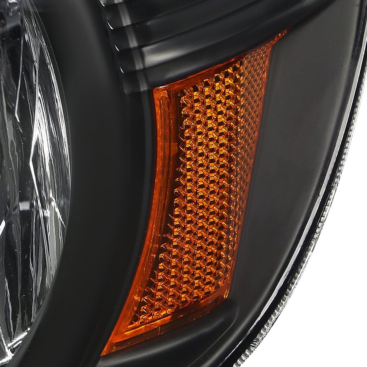 Auto Dynasty Compatible with Tacoma Pair of Black Housing Amber Signal TRD Style Headlights + Smoked Lens Fog Lights