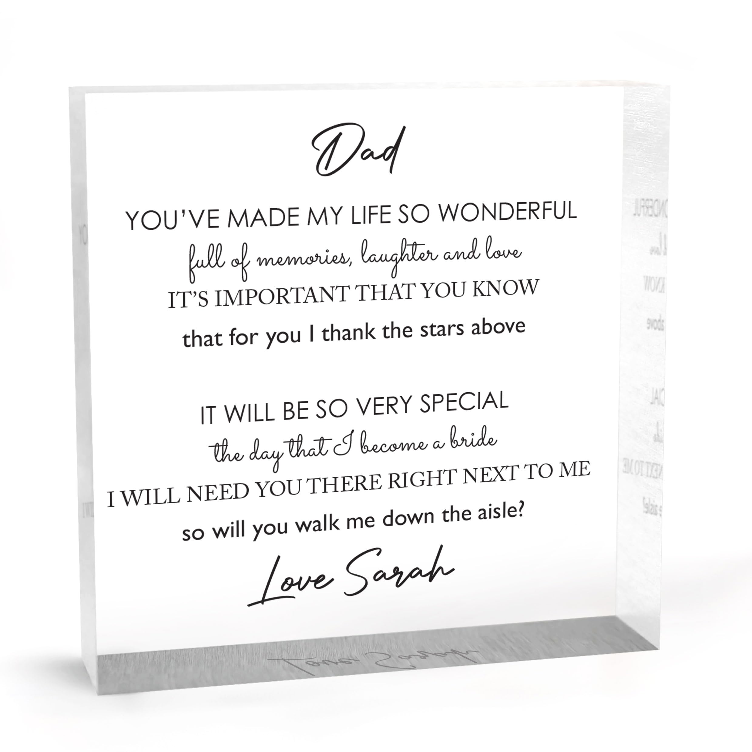 Beecreative Dad Will You Walk Me Down The Aisle - Will You Walk Me Down The Aisle Mum, Brother, Son - With Grey Bag