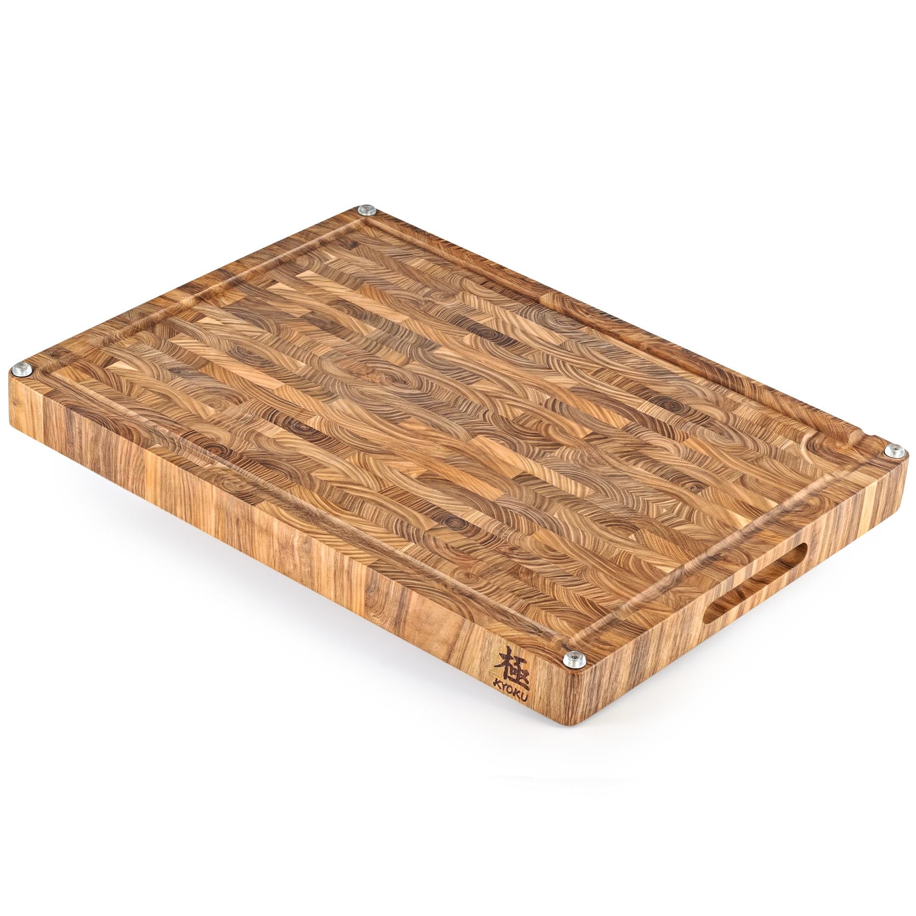 KYOKU End Grain Wood Cutting Board, 24x18 in. Board for Kitchen