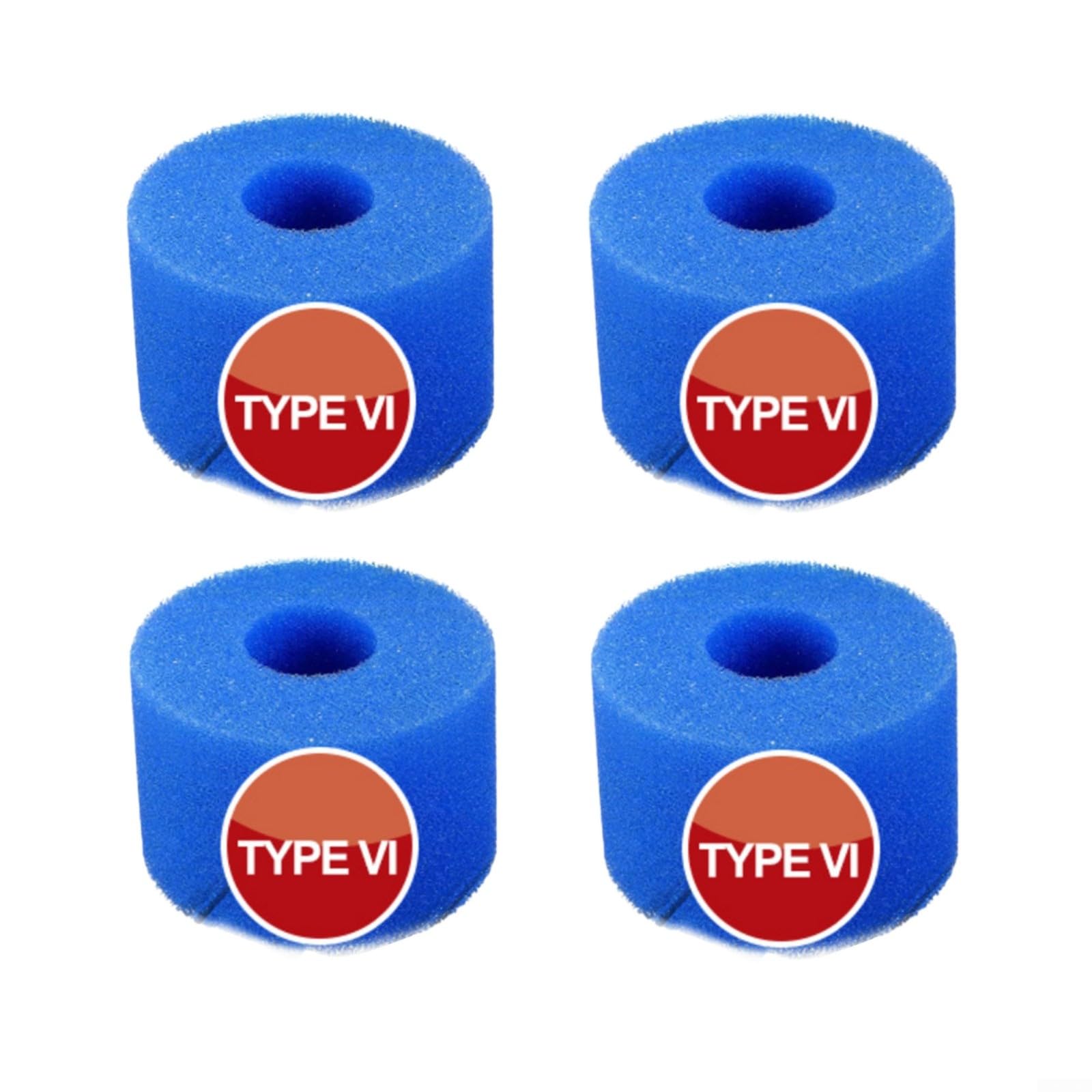 4 Pieces Filter Sponge for Intex Type I/II/VI/D Foam Pool Filters, Reusable Swimming Pool Filter Sponge, Highly Elastic Foam Pool Filter for Pool Cleaning