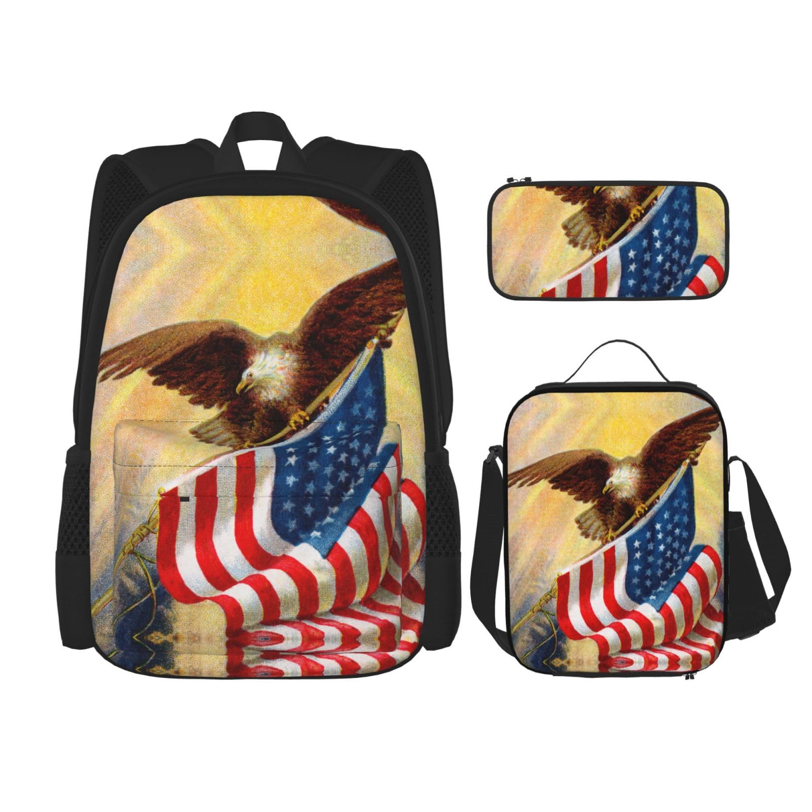 Cartable drapeau américain 3 pièces pour éviter le mal de dos des élèves - 8